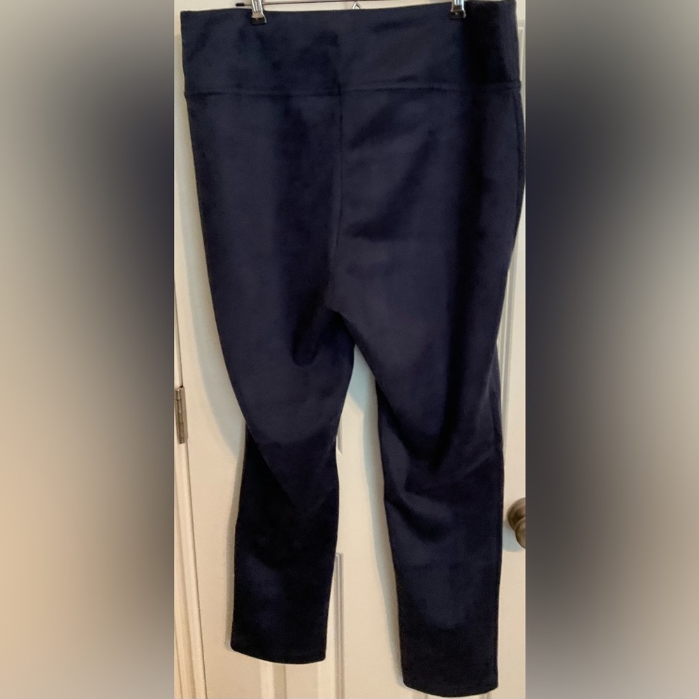 Classic Blue Faux Suede Slacks - Picture 2 of 2